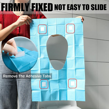 Extra Large Disposable Toilet Seat Covers with Adhesive Tabs