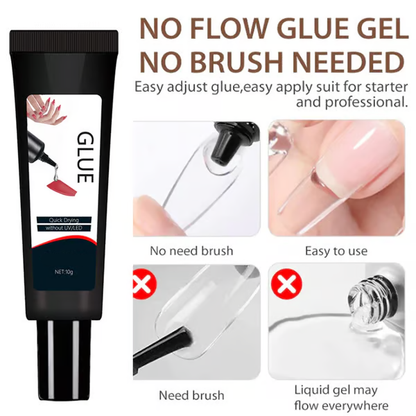🔥 Last 3 Day Limited Time Promotion🔥Newly Upgraded 10g Quick-Drying Semi-Solid Nail Glue with 10ml Remover – Long-Lasting Adhesive Gel