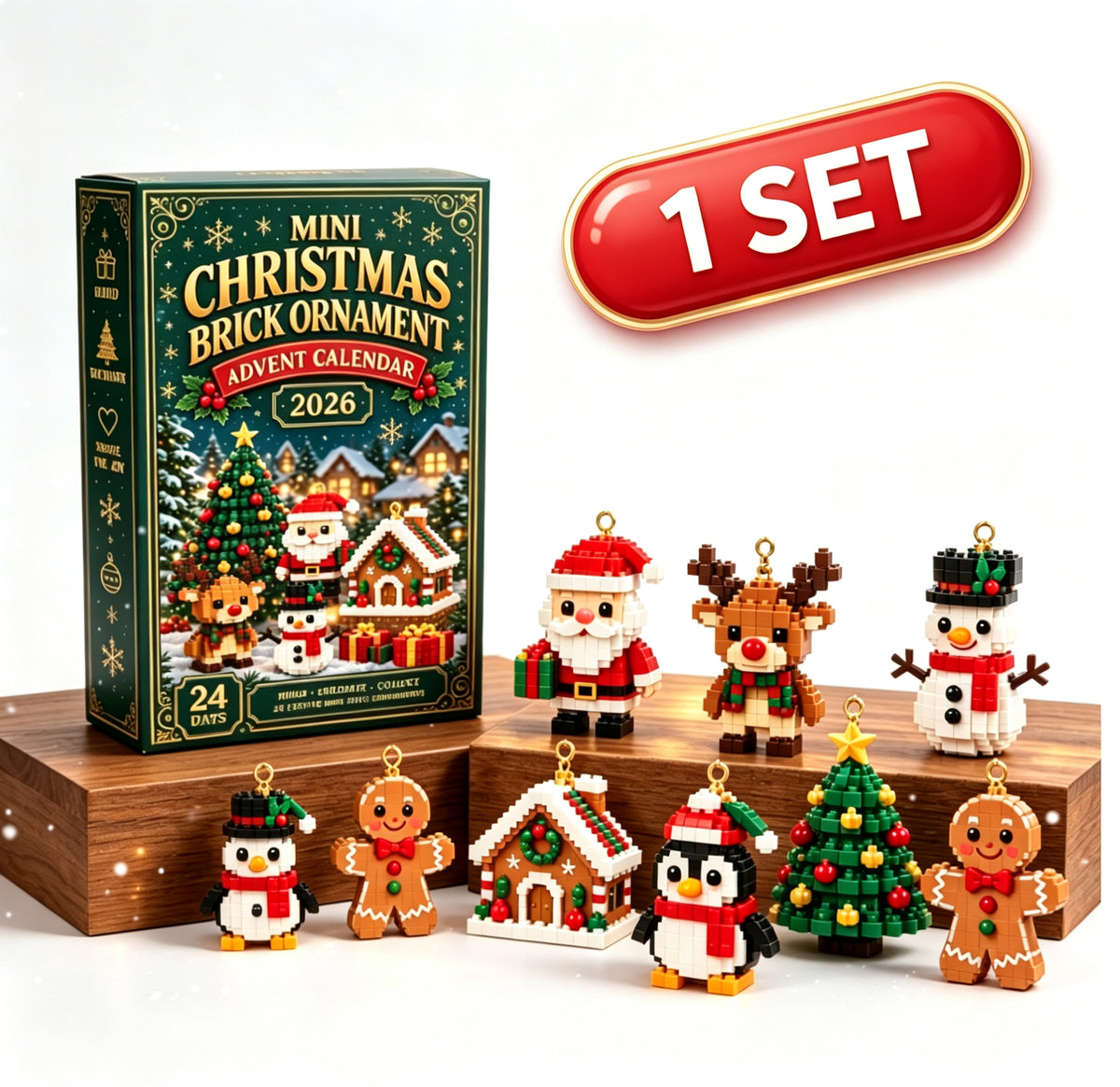 🔥🎄 24-Day Mini Christmas Building Block DIY Ornament Advent Calendar🧑‍🎄