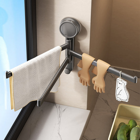 3-Arm Rotating Suction Cup Towel Rack