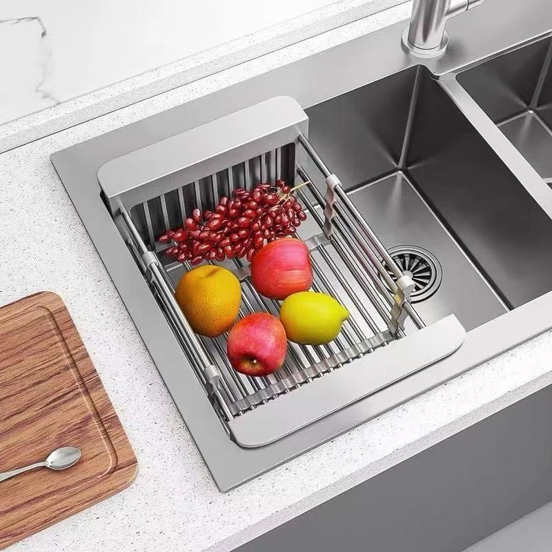 Expandable Stainless Steel Over-the-Sink Drain Basket