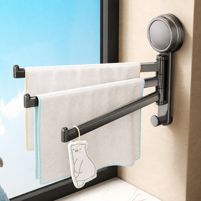 3-Arm Rotating Suction Cup Towel Rack
