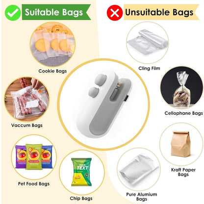 🎁 Upgraded Mini Bag Sealer – Seal & Cut Freshness in Seconds
