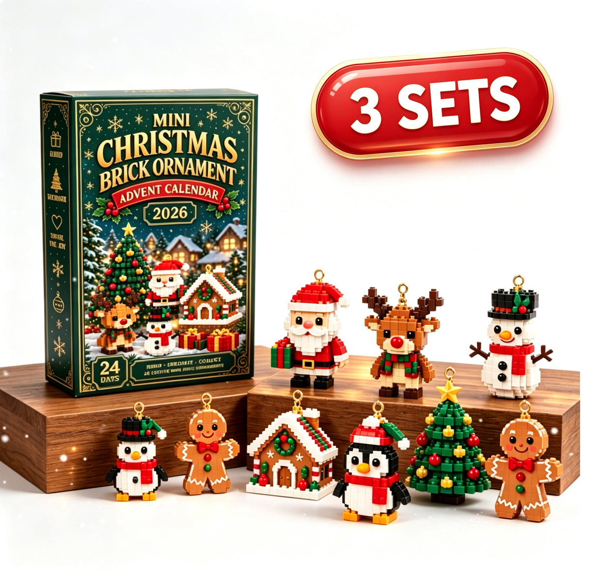🔥🎄 24-Day Mini Christmas Building Block DIY Ornament Advent Calendar🧑‍🎄