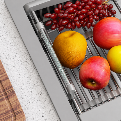 Expandable Stainless Steel Over-the-Sink Drain Basket