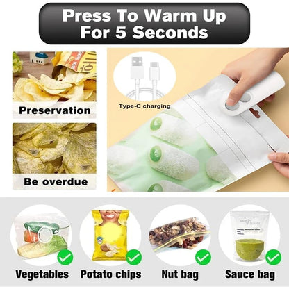 🎁 Upgraded Mini Bag Sealer – Seal & Cut Freshness in Seconds
