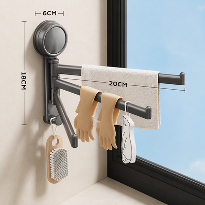 3-Arm Rotating Suction Cup Towel Rack