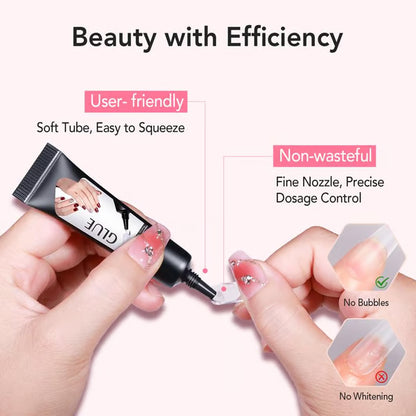 🔥 Last 3 Day Limited Time Promotion🔥Newly Upgraded 10g Quick-Drying Semi-Solid Nail Glue with 10ml Remover – Long-Lasting Adhesive Gel