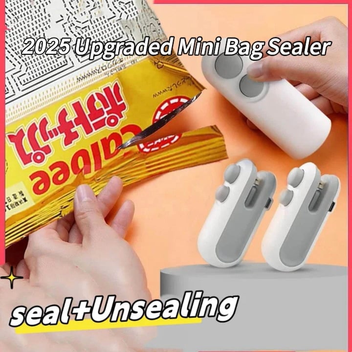 🎁 Upgraded Mini Bag Sealer – Seal & Cut Freshness in Seconds