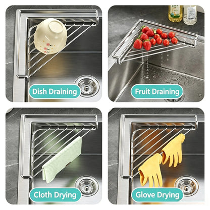 🔥Last Day BUY 1 GET 1 FREE💧Corner Sink Draining Shelf with Open Wire Rack Design