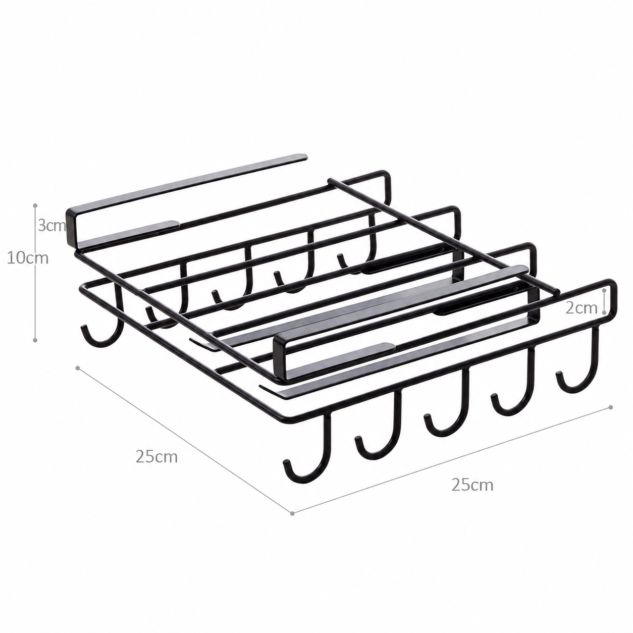 Multifunction Hook Rack – Black