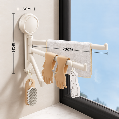 3-Arm Rotating Suction Cup Towel Rack