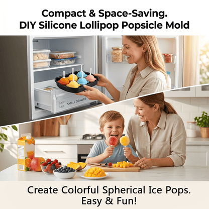 🍭DIY Silicone Lollipop Popsicle Mold – Fun Spherical Ice Pop Maker for Homemade Frozen Treats