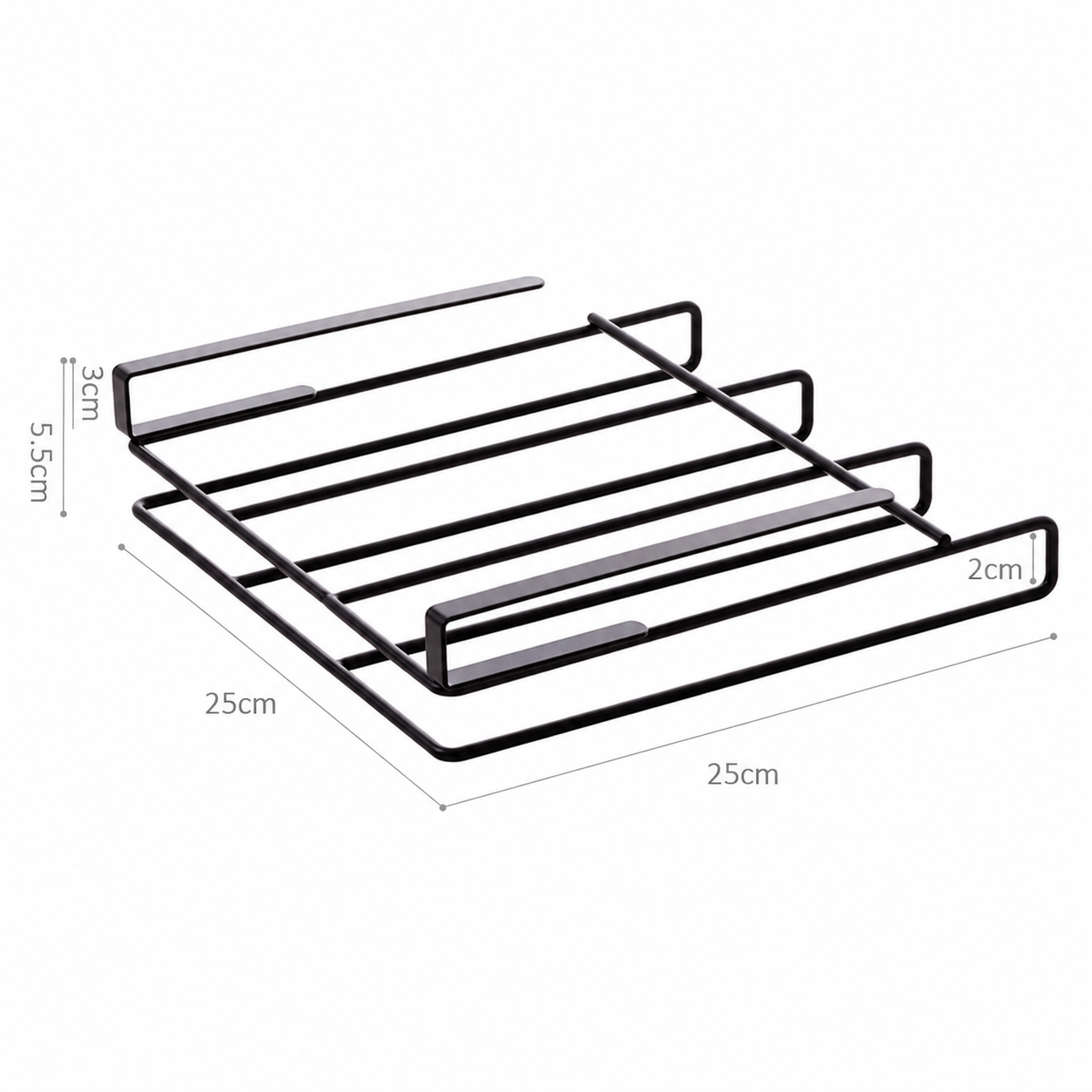 Single-Layer Cutting Board Rack – Black