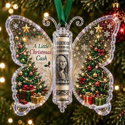 🎄Christmas Cash Gift Butterfly Ornament – Holiday Money Holder Keepsake💵✨