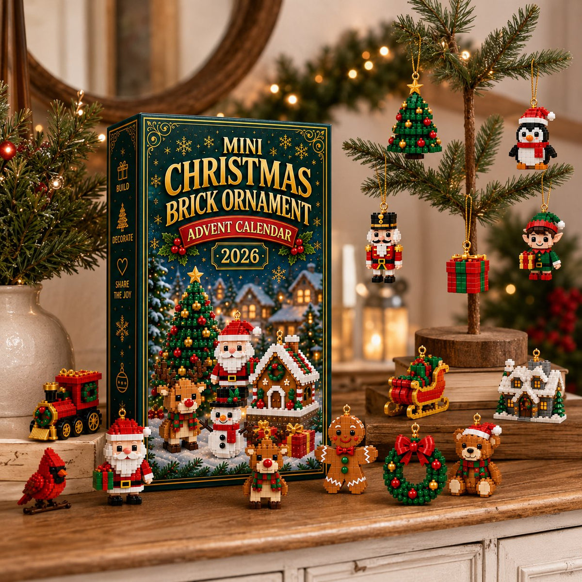 🔥🎄 24-Day Mini Christmas Building Block DIY Ornament Advent Calendar🧑‍🎄