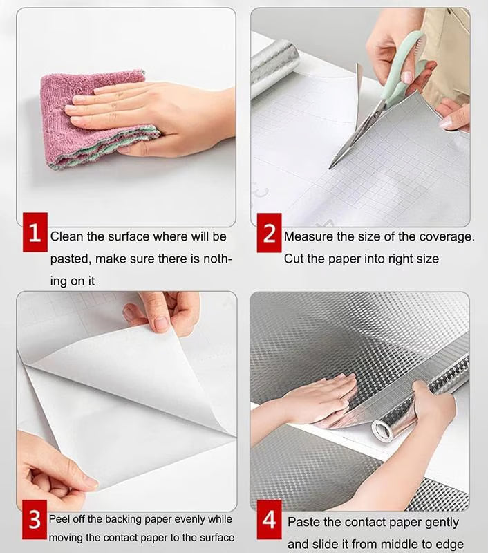 🎁Last Day Promotion 49% OFF🔥Kitchen Peel and Stick Wallpaper Backsplash Waterproof Kitchen Stickers - Silver / Buy 1