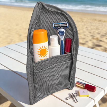 🎒Mesh Zipper Toiletry Storage Pouch - Multi-Pocket Travel Cosmetic Organizer Bag