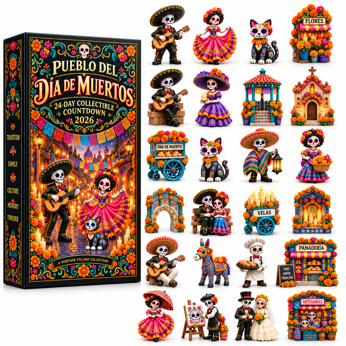 Day of the Dead Village 2026 – 24-Day Collectible Countdown Calendar with 24 Unique Miniatures