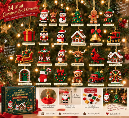 🔥🎄 24-Day Mini Christmas Building Block DIY Ornament Advent Calendar🧑‍🎄