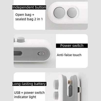 🎁 Upgraded Mini Bag Sealer – Seal & Cut Freshness in Seconds