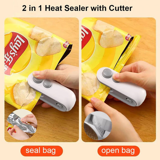 🎁 Upgraded Mini Bag Sealer – Seal & Cut Freshness in Seconds