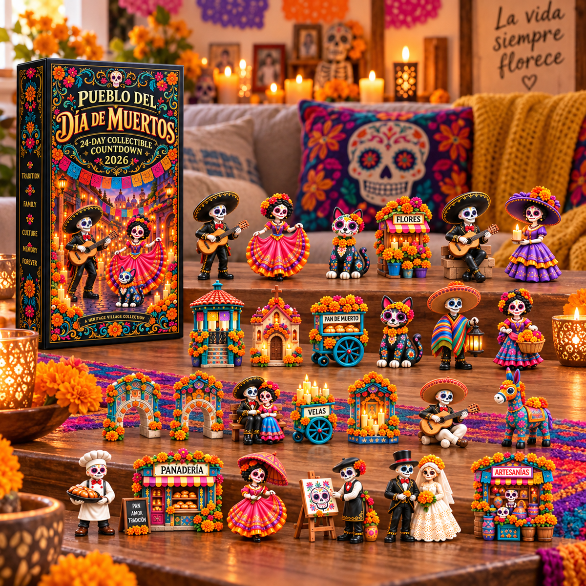 Day of the Dead Village 2026 – 24-Day Collectible Countdown Calendar with 24 Unique Miniatures