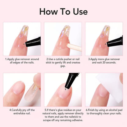 🔥 Last 3 Day Limited Time Promotion🔥Newly Upgraded 10g Quick-Drying Semi-Solid Nail Glue with 10ml Remover – Long-Lasting Adhesive Gel