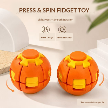 3D Press & Spin Fidget Ball – Satisfying Sensory Toy