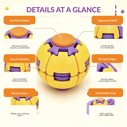3D Press & Spin Fidget Ball – Satisfying Sensory Toy