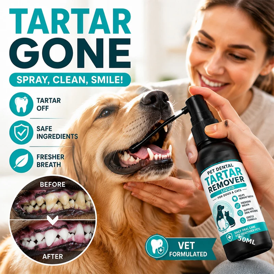 Pet Dental Tartar Remover Spray – Cleaner Teeth & Fresher Breath for Dogs & Cats